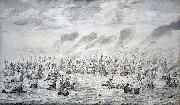willem van de velde  the younger The Battle of Terheide, 10 August 1653: episode from the First Anglo-Dutch War oil painting